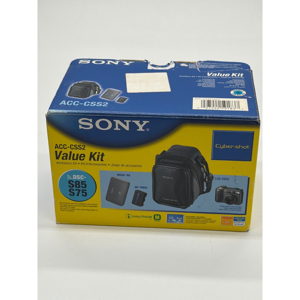 Sony ACC-CSS2 Value Kit Cyber-shot DSC-S85 S75 Case NP-FM50 Battery MSAC-A8‎ New